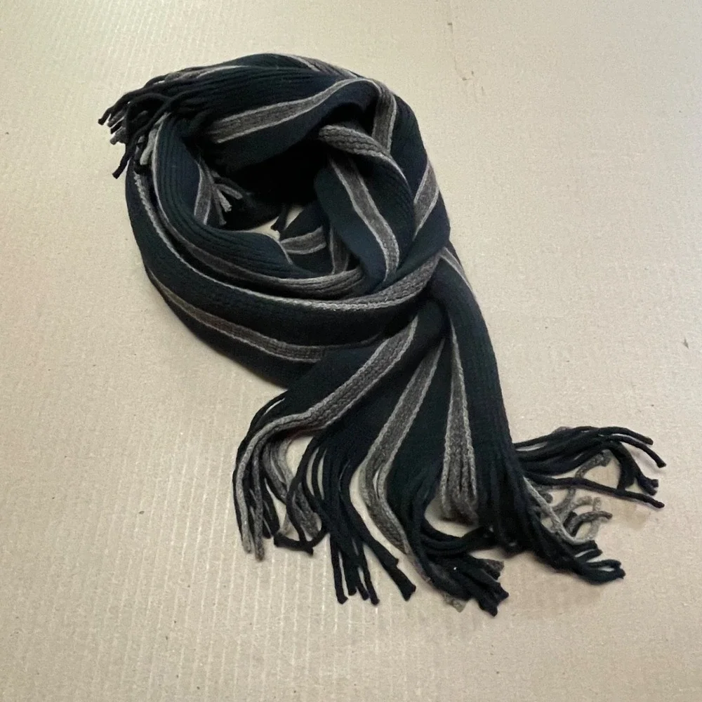 GAP Scarf Fringe Striped‎ Wool Blend Fringe 66